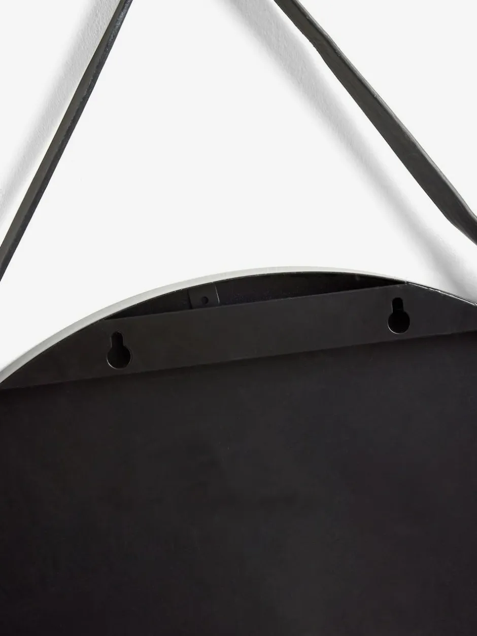 Next Hanging Round Wall Mirror Black Bronx