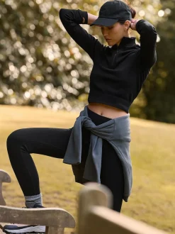 Next Brushed Ribbed Leggings Black Outlet