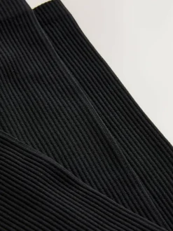 Next Brushed Ribbed Leggings Black Outlet