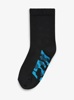 Next Black Camouflage Footbed Cotton Rich Socks 7 Pack Best