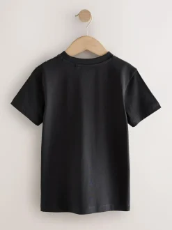 Next Black Car Regular Fit Short Sleeve All-Over Print T-Shirt (3-16yrs) Outlet
