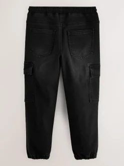 Next Cargo Jeans With Elasticated Waist (3-16yrs) Black Clearance