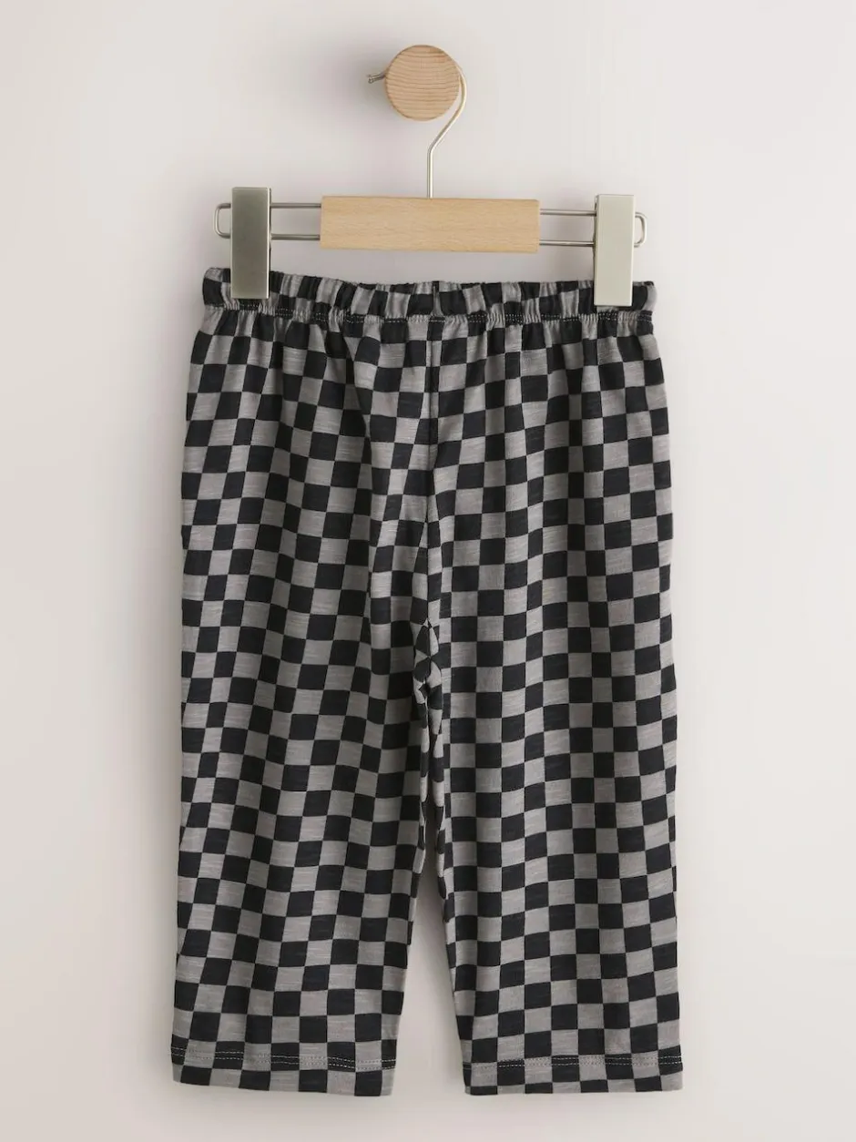 Next Stripe Joggers 3 Pack (3mths-7yrs) Black Cement And Checkerboard Outlet