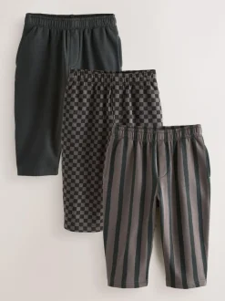 Next Black/ Charcoal Grey 3 Pack Wide Leg Jersey Joggers (3mths-7yrs) Clearance