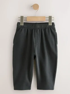 Next Black/ Charcoal Grey 3 Pack Wide Leg Jersey Joggers (3mths-7yrs) Clearance