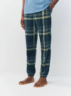 Next Textured Cosy Motionflex Cuffed Pyjamas Set Black Check Hot