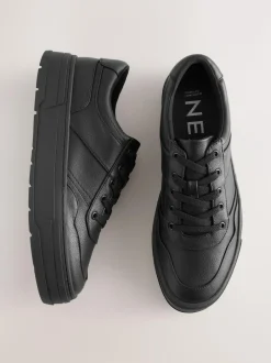 Next Cleat Chunky Lace Up Trainers Black Clearance