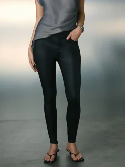 Next Coated Denim Skinny Jeans Black Online