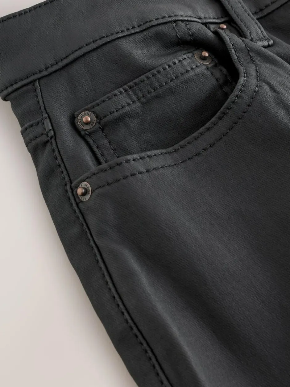 Next Coated Denim Skinny Jeans Black Online