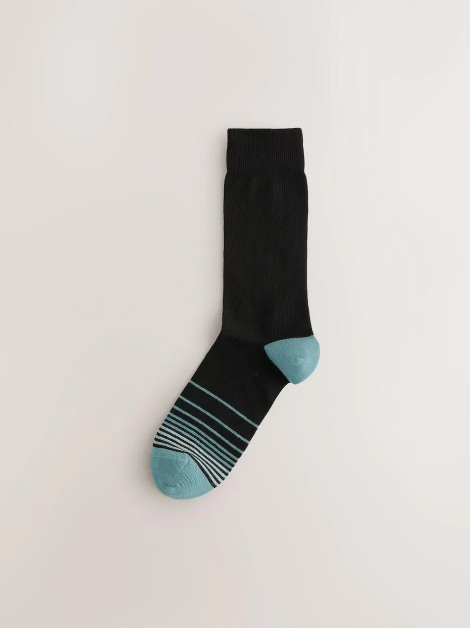 Next Black Colour Ombre 7 Pack Mens Cotton Rich Socks