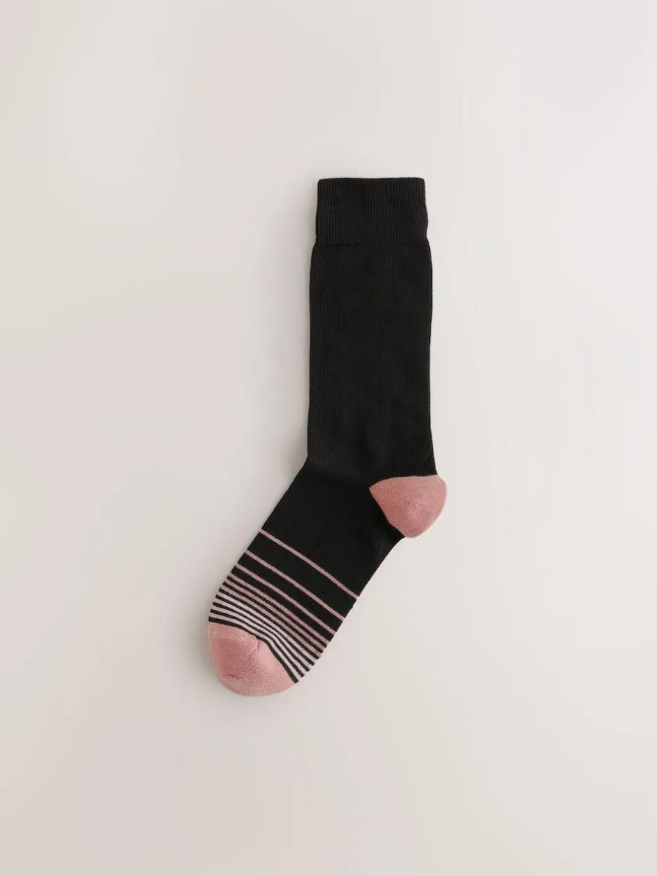Next Black Colour Ombre 7 Pack Mens Cotton Rich Socks