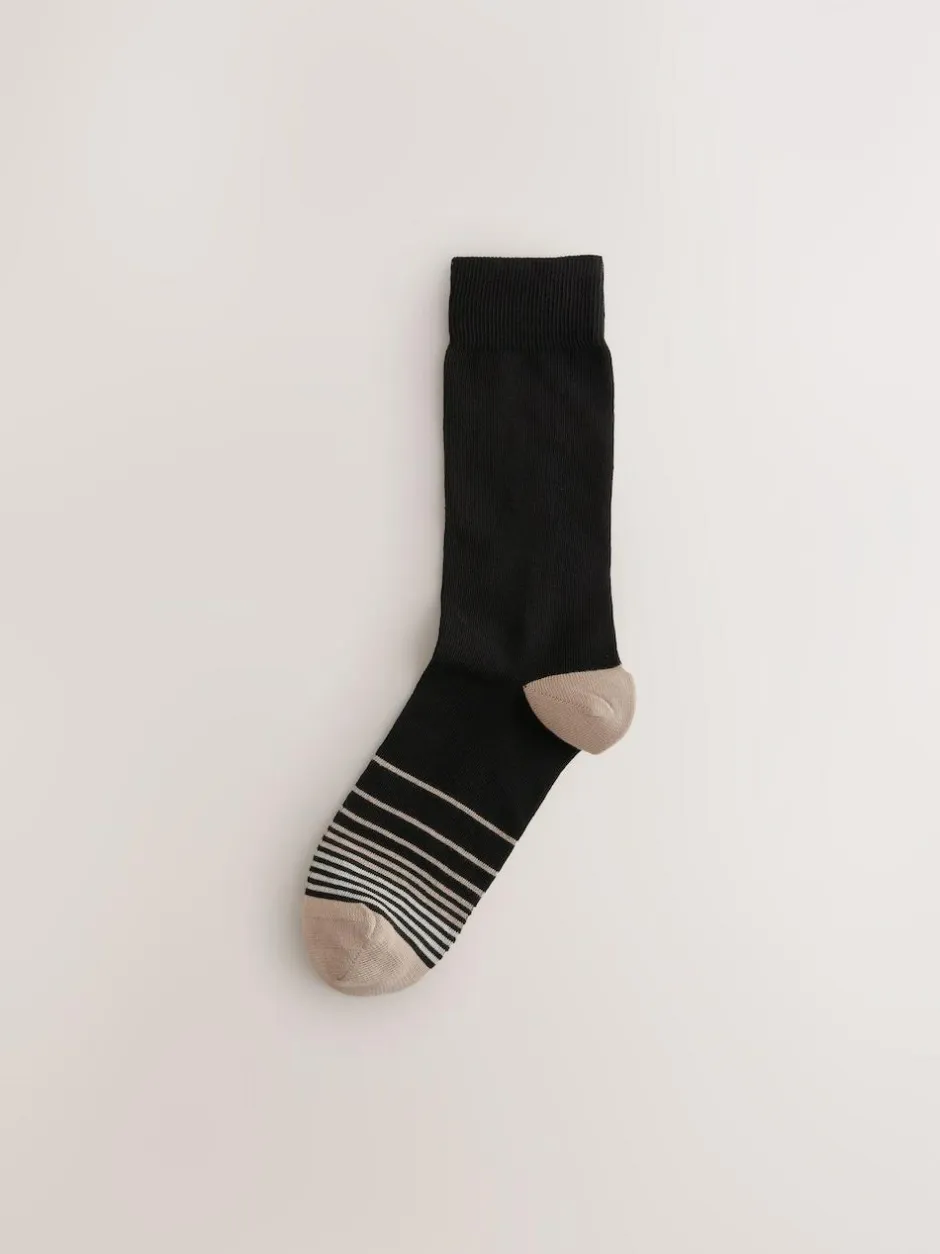 Next Black Colour Ombre 7 Pack Mens Cotton Rich Socks