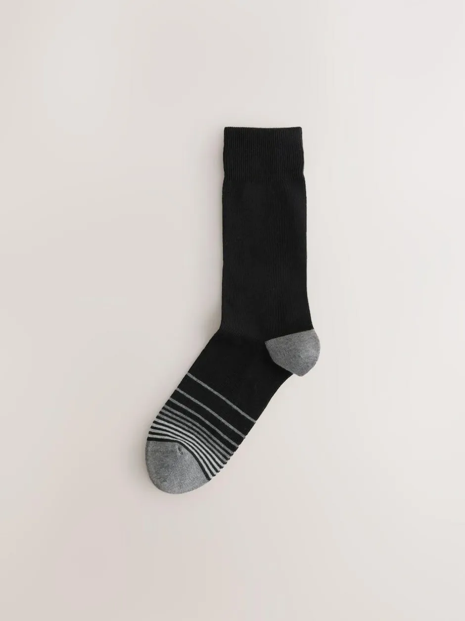 Next Black Colour Ombre 7 Pack Mens Cotton Rich Socks