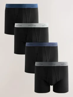 Next Black Comfort Soft 4 pack Signature A-Fronts Boxers Clearance