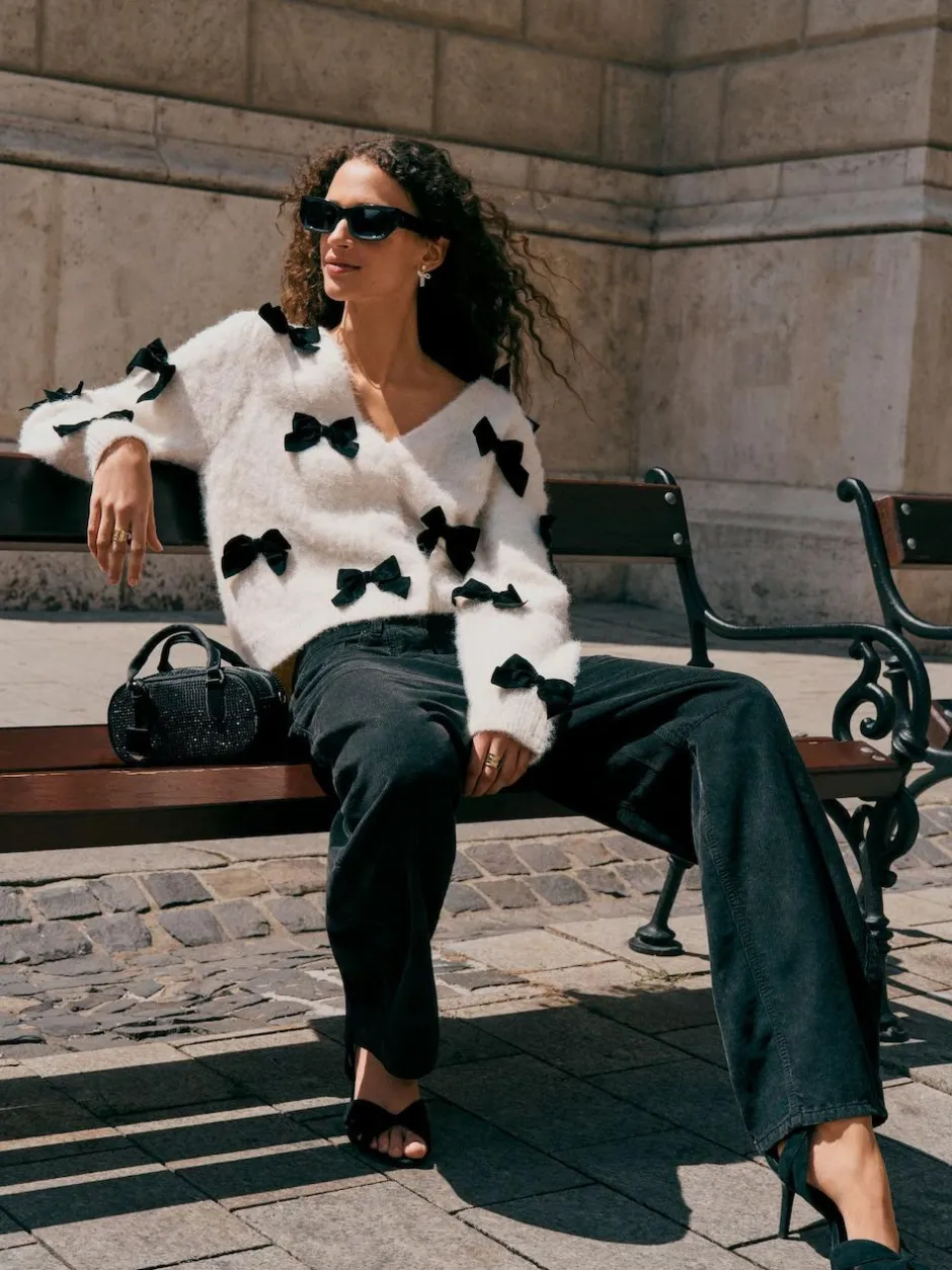 Next Cord Barrel Leg Trousers Black Best