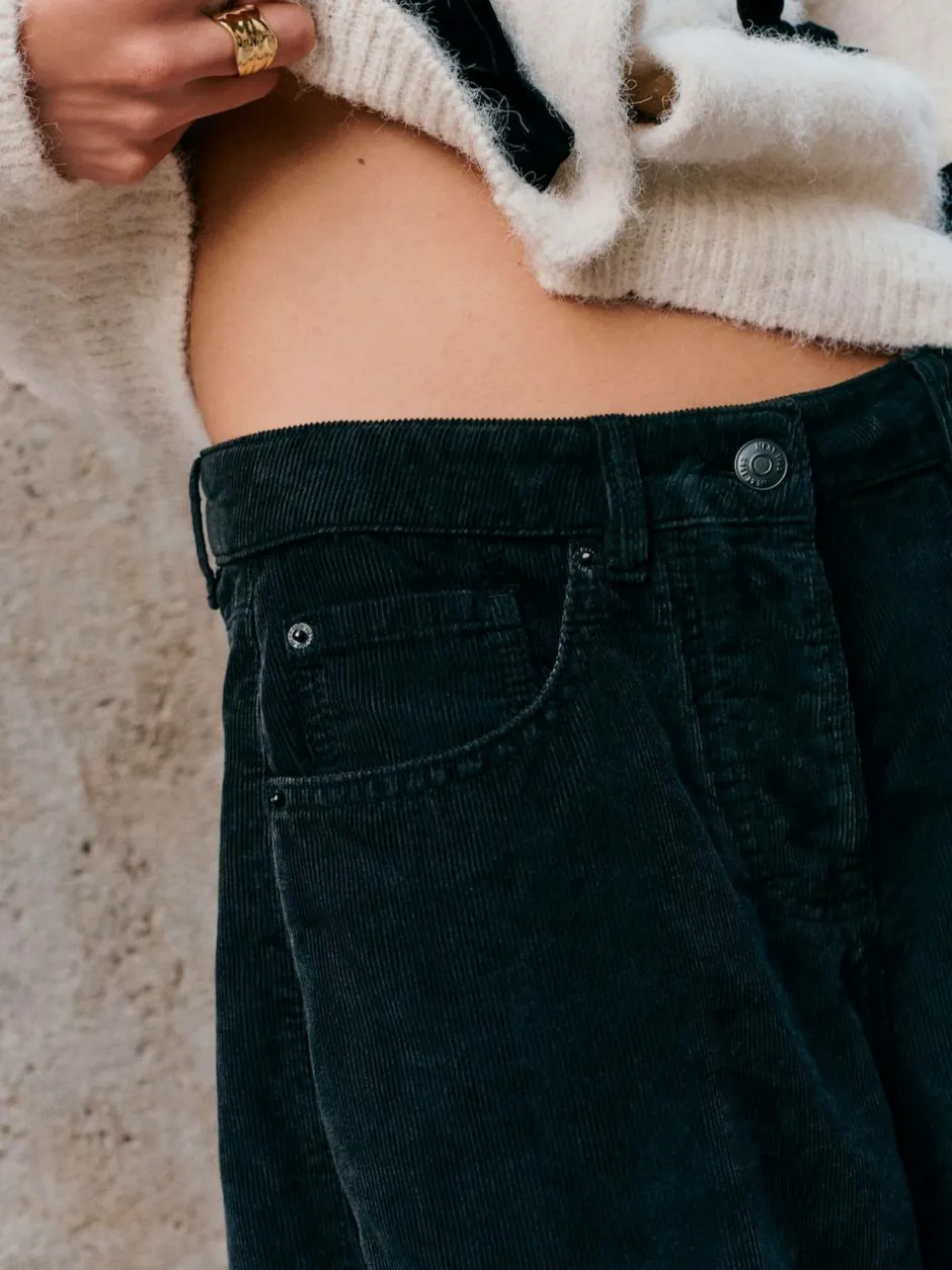 Next Cord Barrel Leg Trousers Black Best