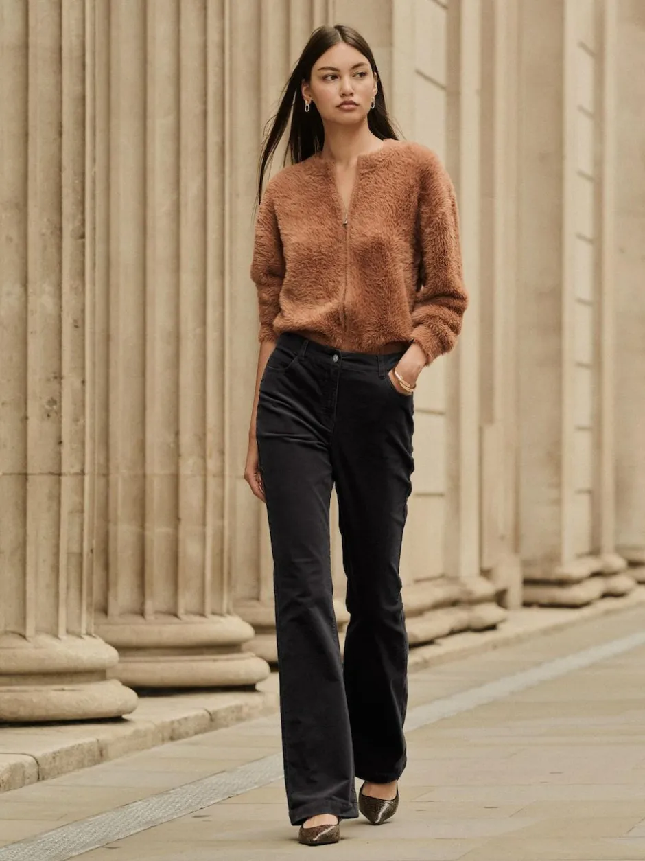 Next Cord Bootcut Trousers Black New