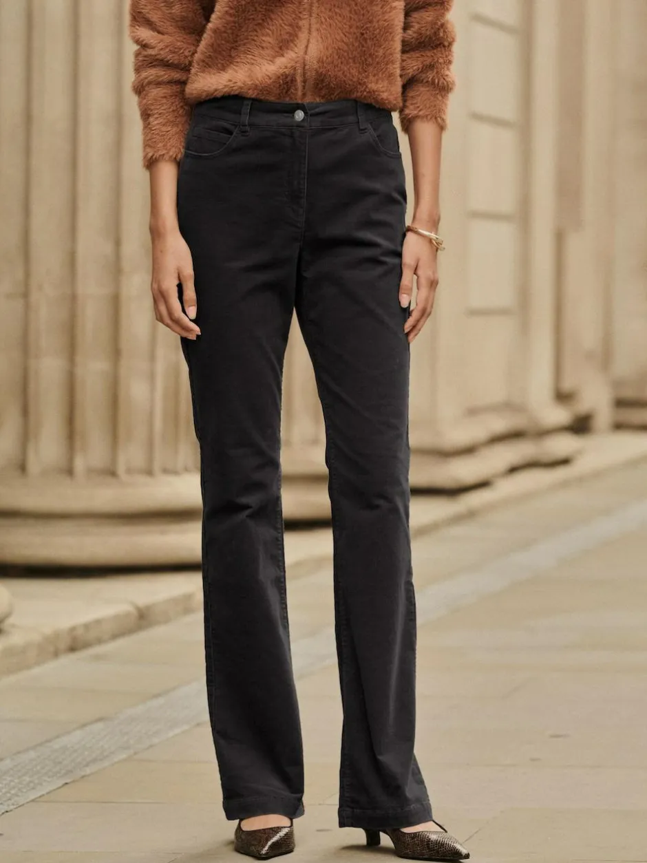 Next Cord Bootcut Trousers Black New