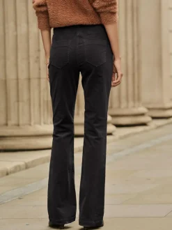 Next Cord Bootcut Trousers Black New