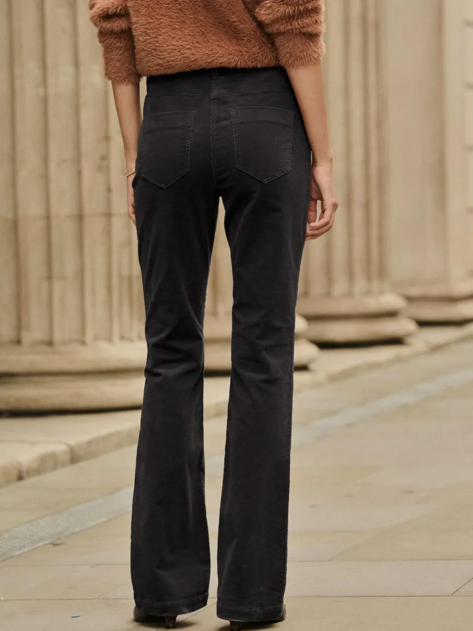 Next Cord Bootcut Trousers Black New