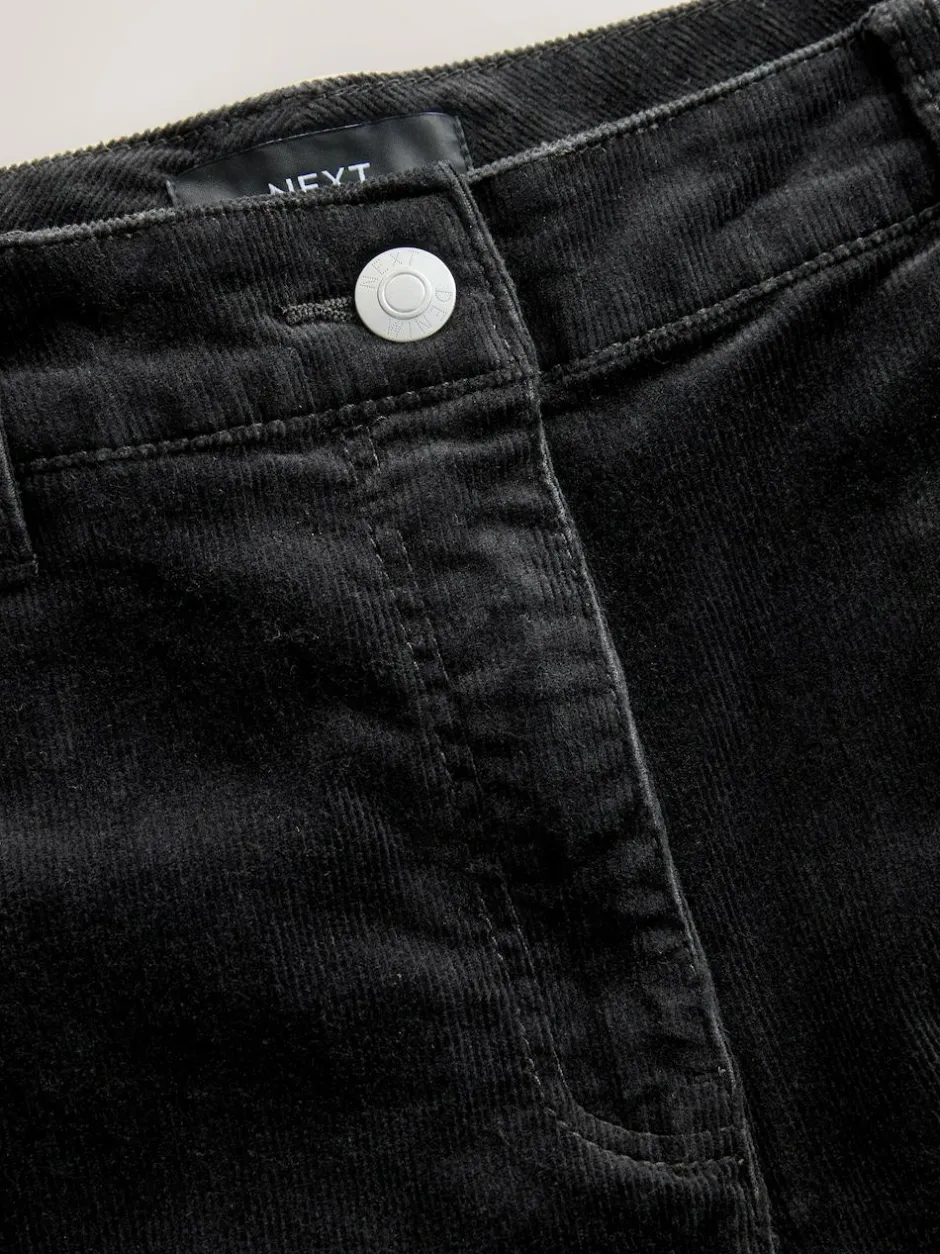 Next Cord Bootcut Trousers Black New