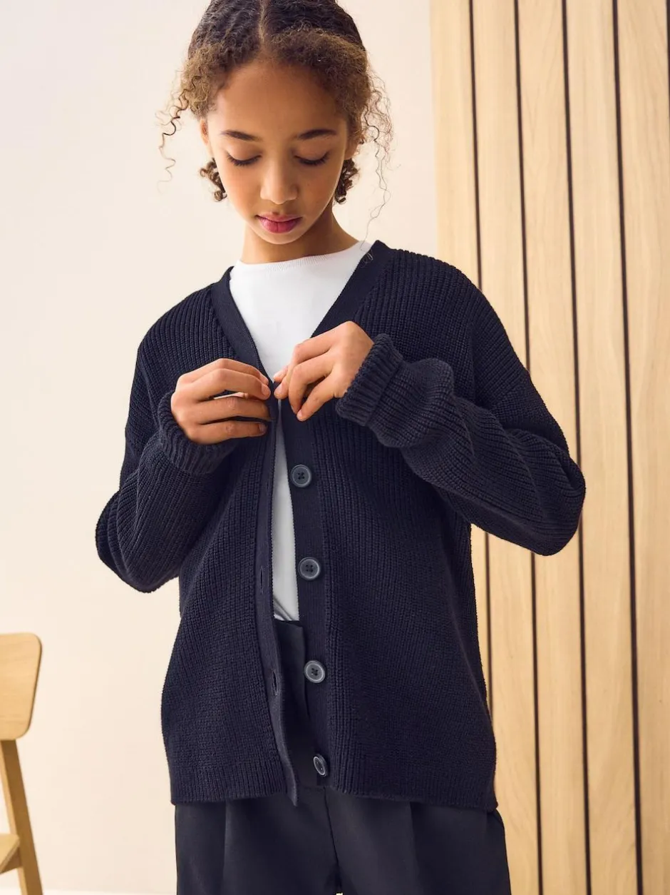 Next Black Cotton Rich Boxy School CardiganS (3-18yrs) Best