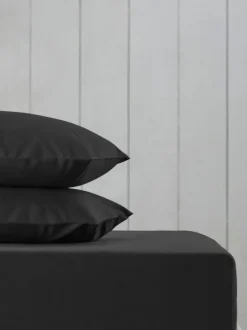 Next Black Cotton Rich Deep Fitted Bed Sheet Sale