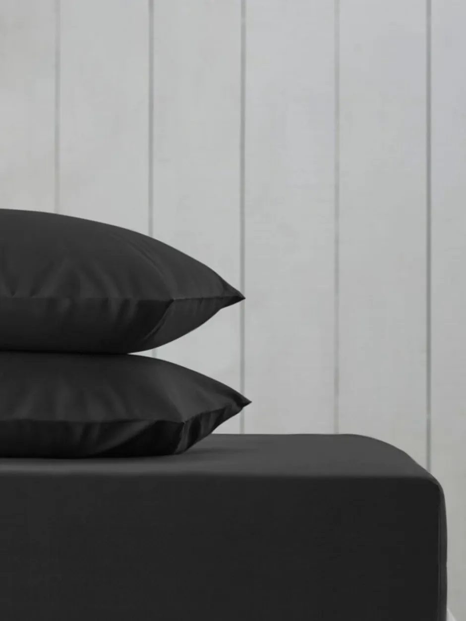 Next Black Cotton Rich Deep Fitted Bed Sheet Sale