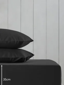 Next Black Cotton Rich Deep Fitted Bed Sheet Sale