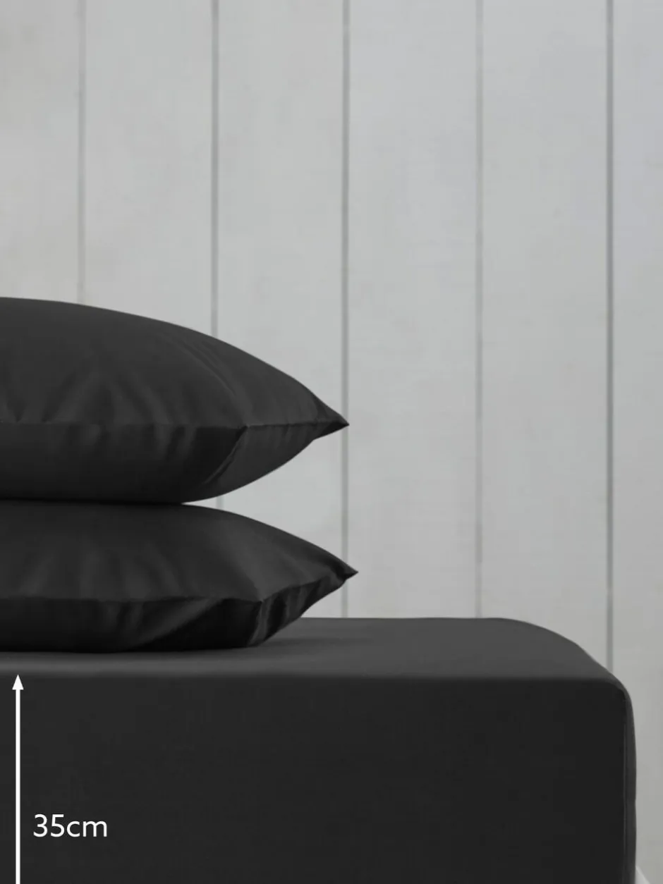 Next Black Cotton Rich Deep Fitted Bed Sheet Sale