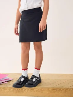Next Black Cotton Rich Jersey Stretch School Skort (3-16yrs)