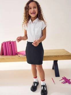 Next Black Cotton Rich Jersey Stretch School Skort (3-16yrs)