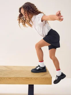 Next Black Cotton Rich Jersey Stretch School Skort (3-16yrs)