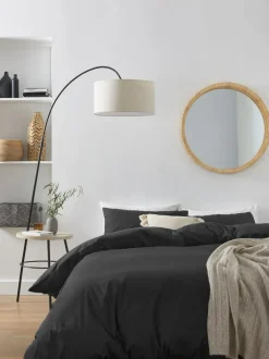 Next Black Cotton Rich Plain Duvet Cover and Pillowcase Set