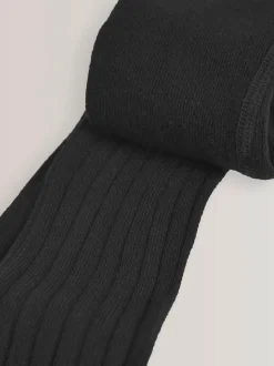 Next Black Cotton Rich Rib Tights Online