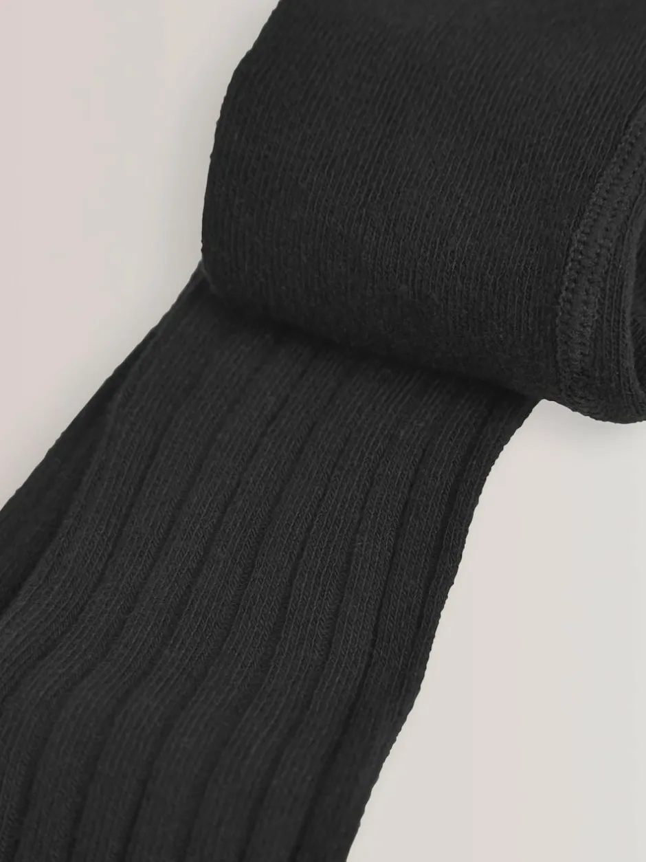 Next Black Cotton Rich Rib Tights Online