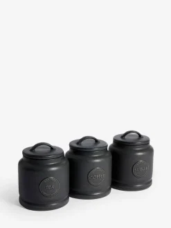 Next Country Badge Set of 3 Storage Jars Black Best