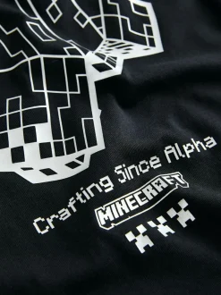 Next Minecraft Long Sleeve T-Shirt (3-16yrs) Black Creeper Discount
