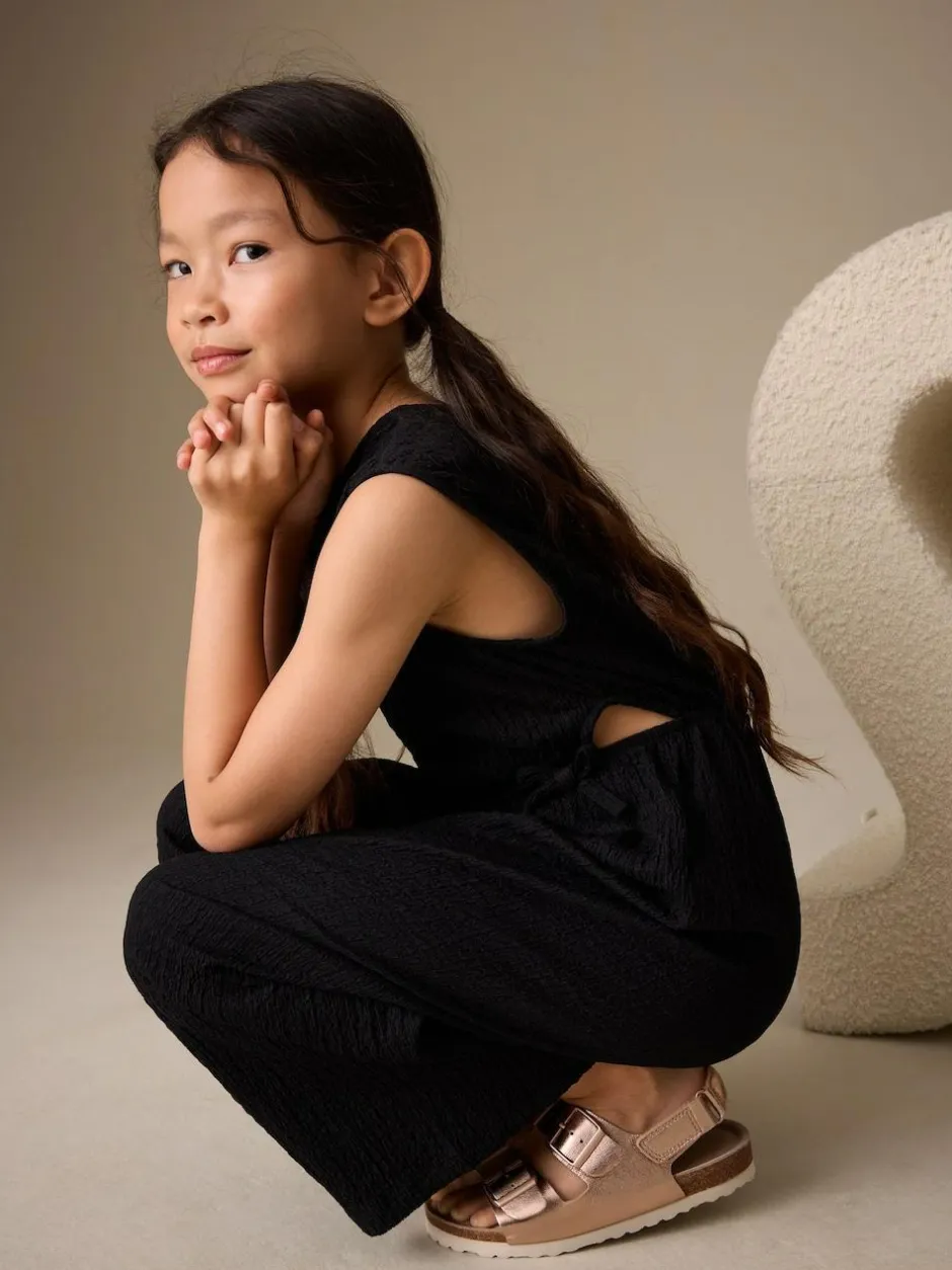Next Crinkle Jersey Jumpsuit (3-16yrs) Black Sale