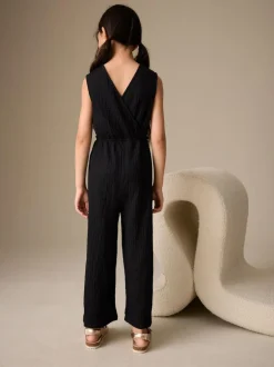 Next Crinkle Jersey Jumpsuit (3-16yrs) Black Sale