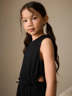 Next Crinkle Jersey Jumpsuit (3-16yrs) Black Sale