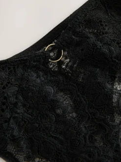 Next Crotchless Thong Lace Knickers Black Hot