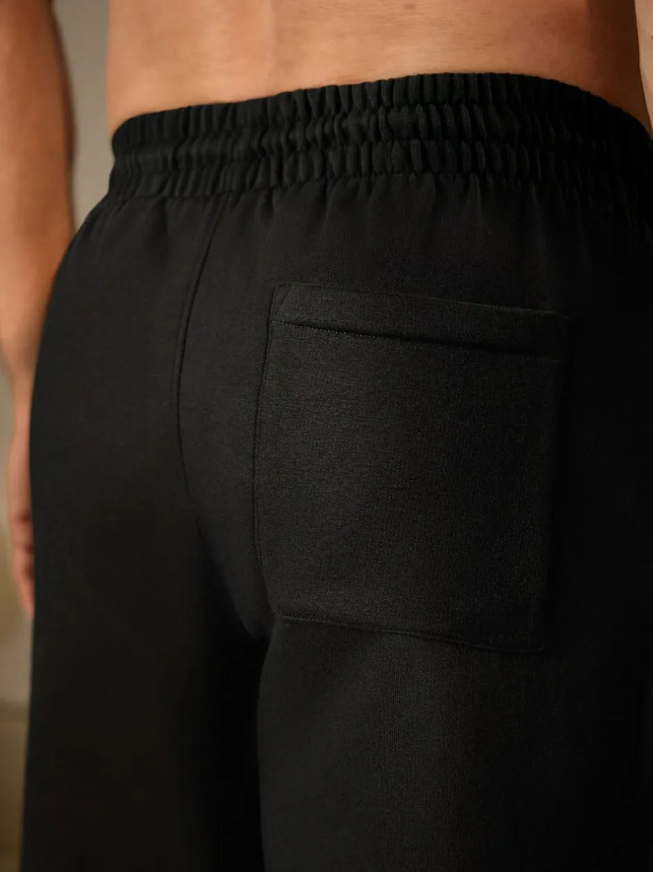 Next Cuffed Brushback Heavyweight Open Joggers Black New
