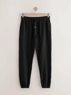 Next Cuffed Brushback Heavyweight Open Joggers Black New