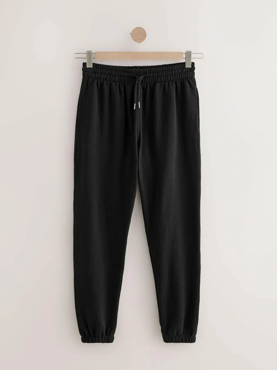 Next Cuffed Brushback Heavyweight Open Joggers Black New