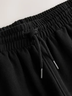 Next Cuffed Brushback Heavyweight Open Joggers Black New