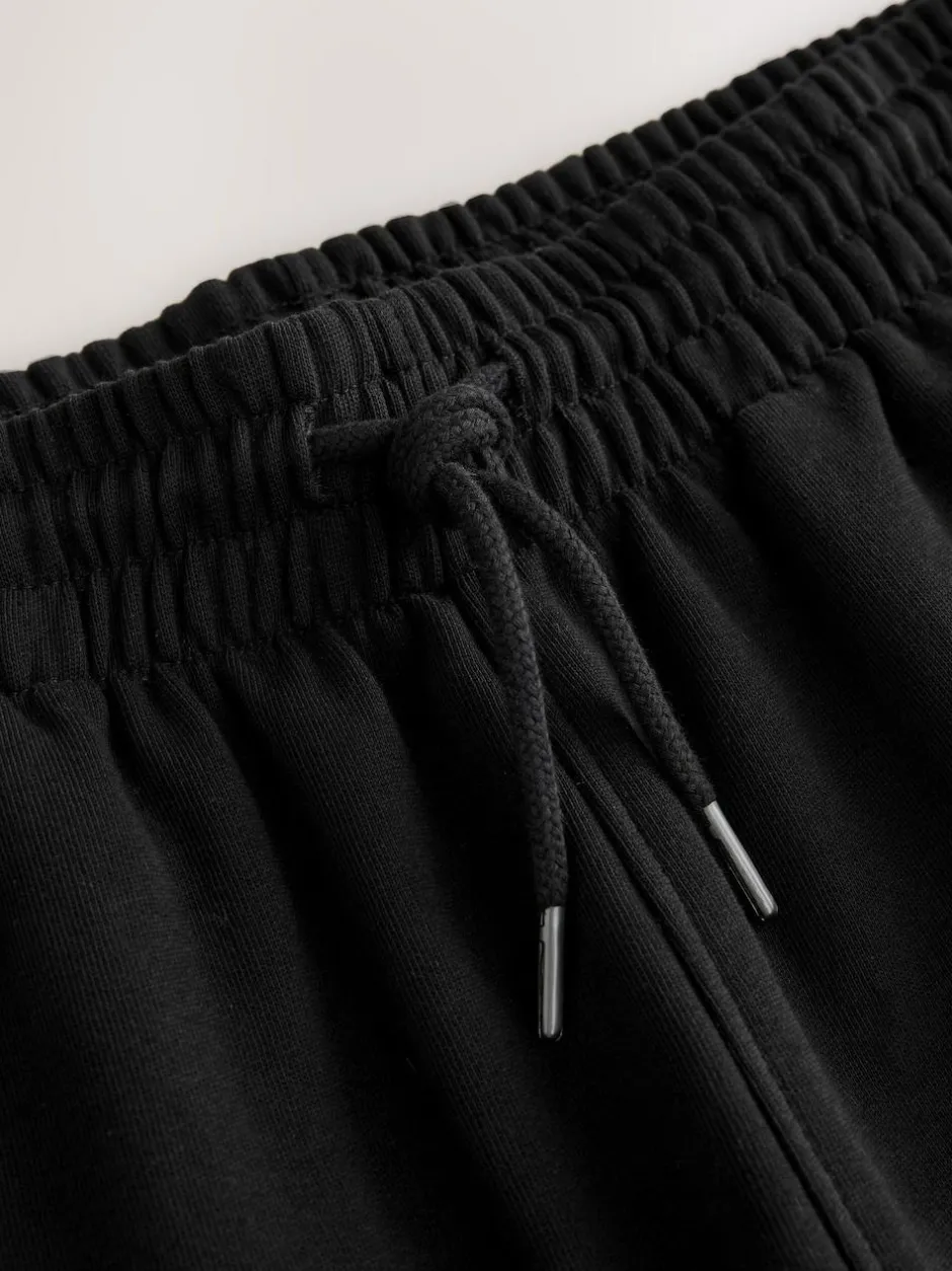 Next Cuffed Brushback Heavyweight Open Joggers Black New