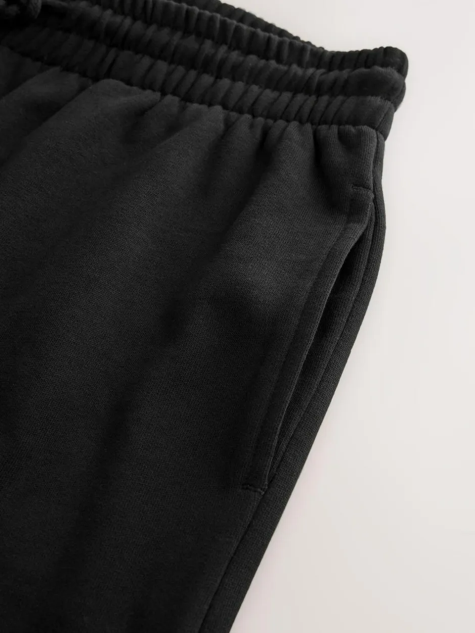 Next Cuffed Brushback Heavyweight Open Joggers Black New