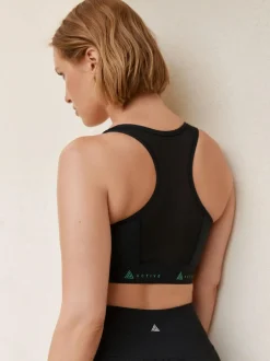 Next DD+ Active Sports Zip Front Dry Tech High Impact Bra Black Discount