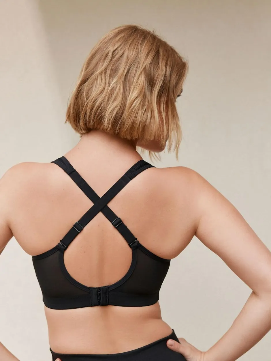 Next DD+ Non Pad Full Cup Dry Tech High Impact Sports Bra Black Online